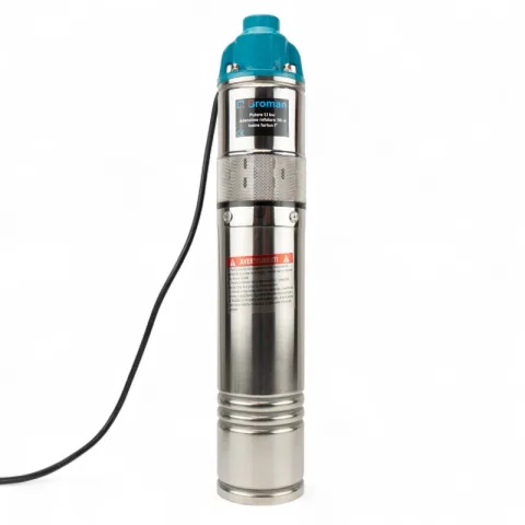 Pompa apa submersibila tip tun fara plutitor 4QGD, debit 30 L/min, 0,5 CP, înălțime de pompare 107 m