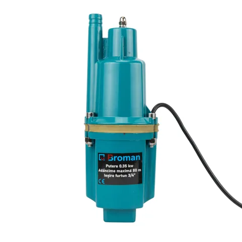 Pompă apă submersibilă pe vibrații VMP-60, debit 18 L/min, 0,2 CP, înălțime de pompare 70 m
