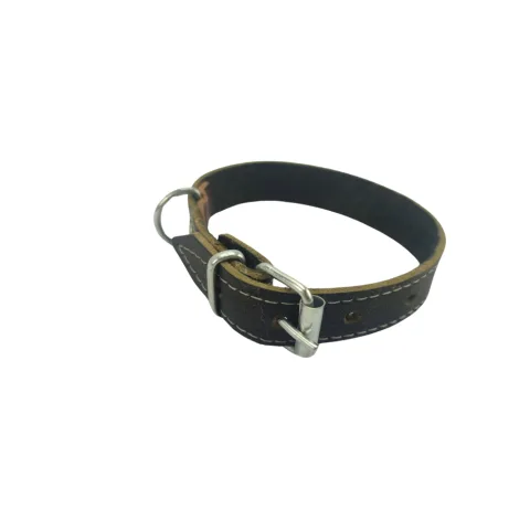 Curea de piele dubla pentru câine 2.5x45cm