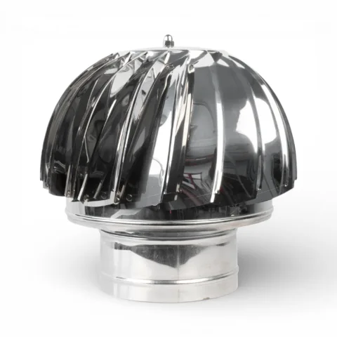 Capac terminal rotativ din inox pentru cos de fum, diametru 160 mm