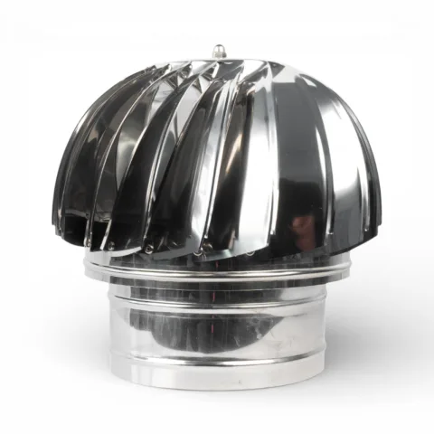 Capac terminal rotativ din inox pentru cos de fum, diametru 200 mm