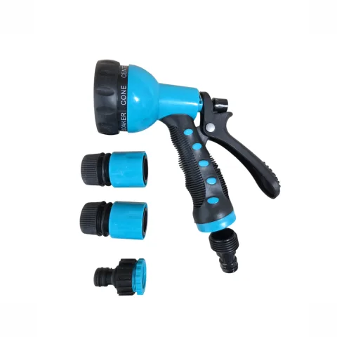 Set pentru stropit, pistol tip dus cu 7 functii si mufe, 5 piese