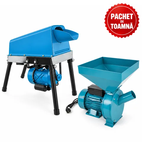 Desfacator porumb simplu, 500 kg/h + Moara electrica cereale si știuleți, cuva mare