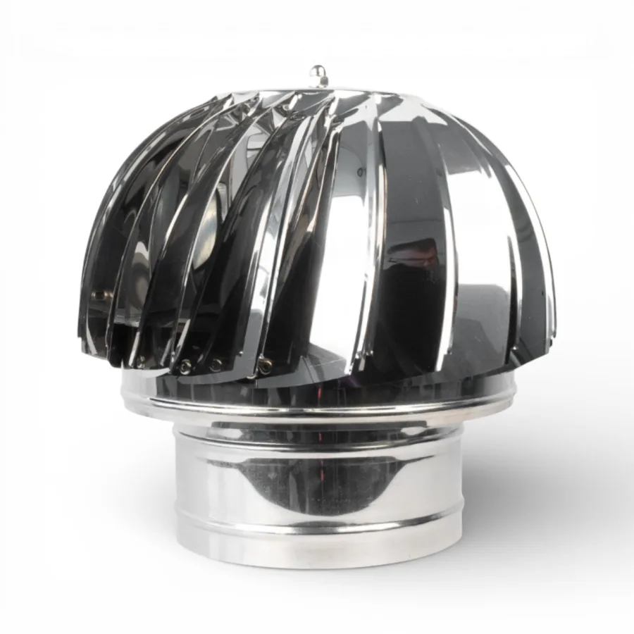 Capac terminal rotativ din inox pentru cos de fum, diametru 180 mm
