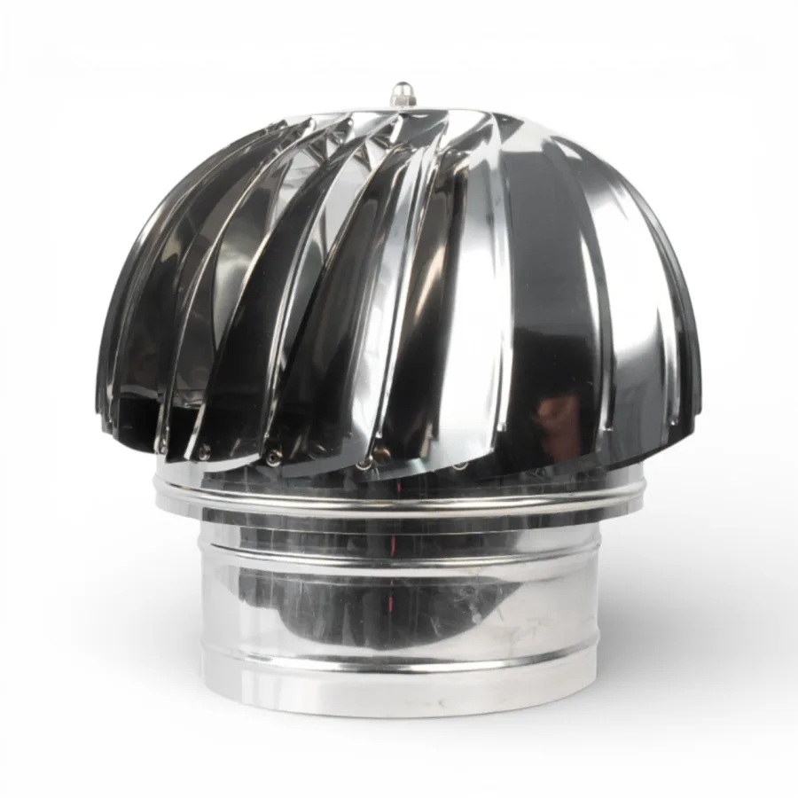 Capac terminal rotativ din inox pentru cos de fum, diametru 200 mm