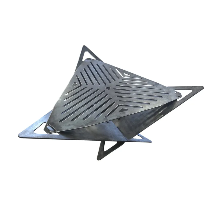 Gratar broman portabil, 4 piese, 60x60x60 cm
