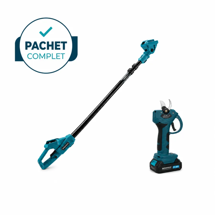 Foarfece electric pentru vie sau crengi + Extensie tija telescopica 2.5 m