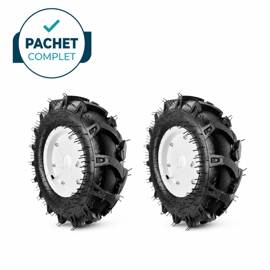 Set 2 roti 6.00-12 cu flanșă, profil tractor si motocultor