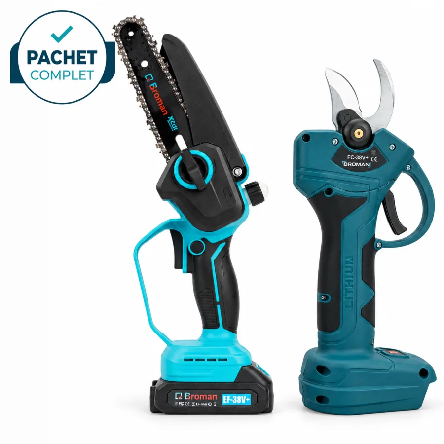 Motofierastrau electric EF38V+, lama de 16 cm + Foarfece electric pentru vie sau crengi